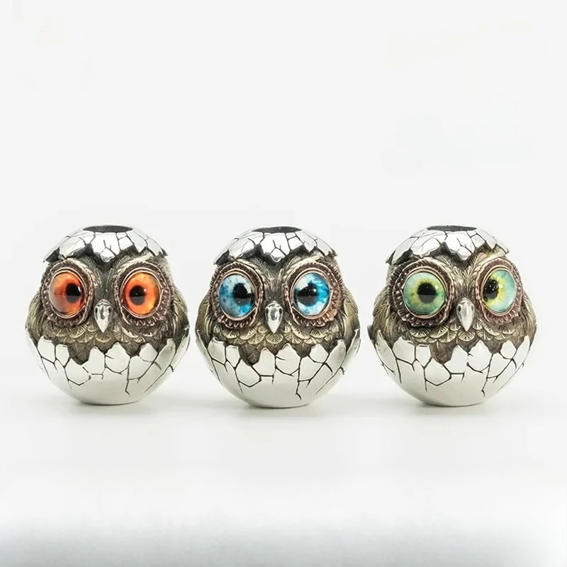 Leyang Gufo a guscio d'uovo Ciondolo EDC Zaino fai da te Ciondolo chiave Giocattolo da esterno portatile in metallo con punta delle dita