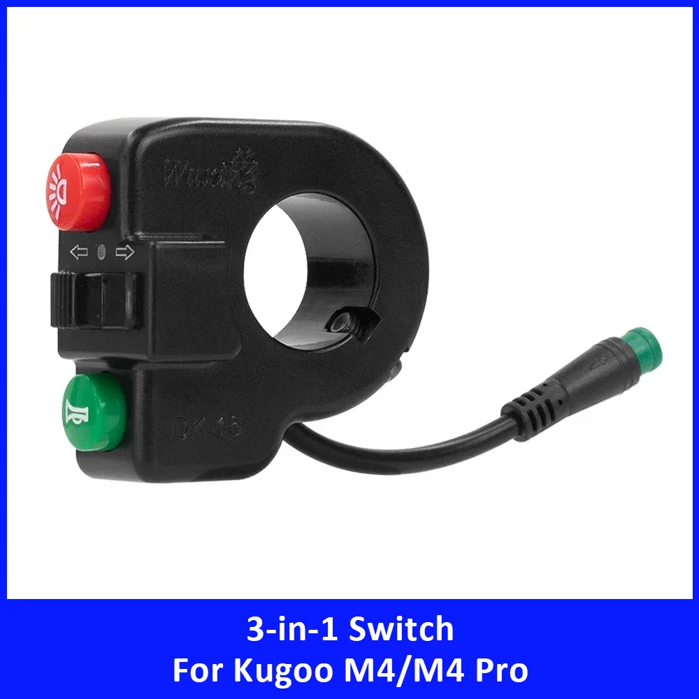 

5-контактный переключатель 3-в-1 для Kugoo M4 M4 Pro: фара, указатель поворота, звуковой сигнал. Запасные части и аксессуары для электросамокатов.