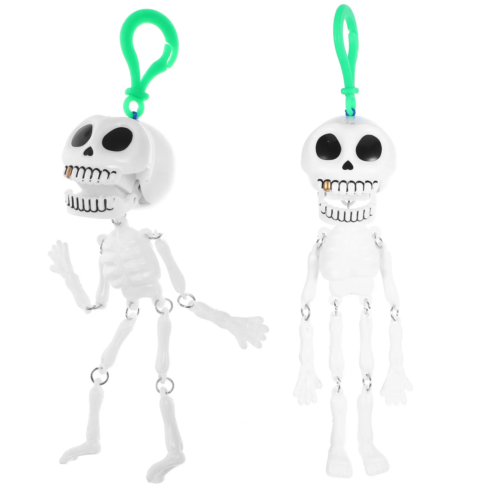 

2 шт. миниатюрных гибких декоративных черепов для Хэллоуина, реквизит для розыгрышей, украшение для вечеринки, подарок на Хэллоуин