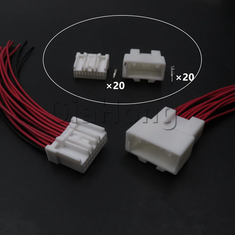 1 Set 20 Ways Car Replacement Socket Auto Parts AC Assembly Automobile Male Female Unsealed Cable Plug 6098-4589 6098-4595