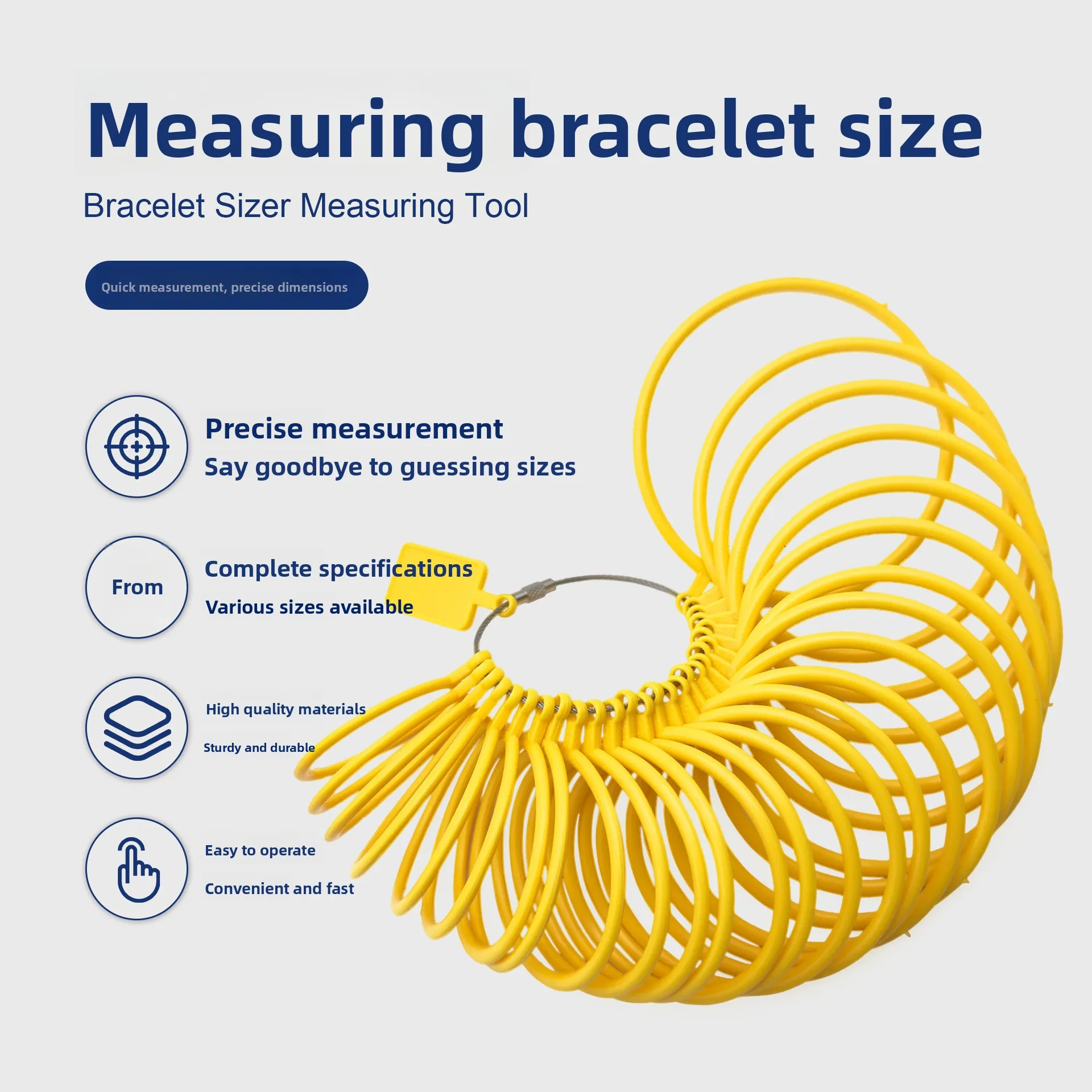 Plastic Adjustable Bracelet Sizer for Jade Bangle Measuring Tool - Precise Universal Sizing Gauge for Jewelry Making DIY Craft