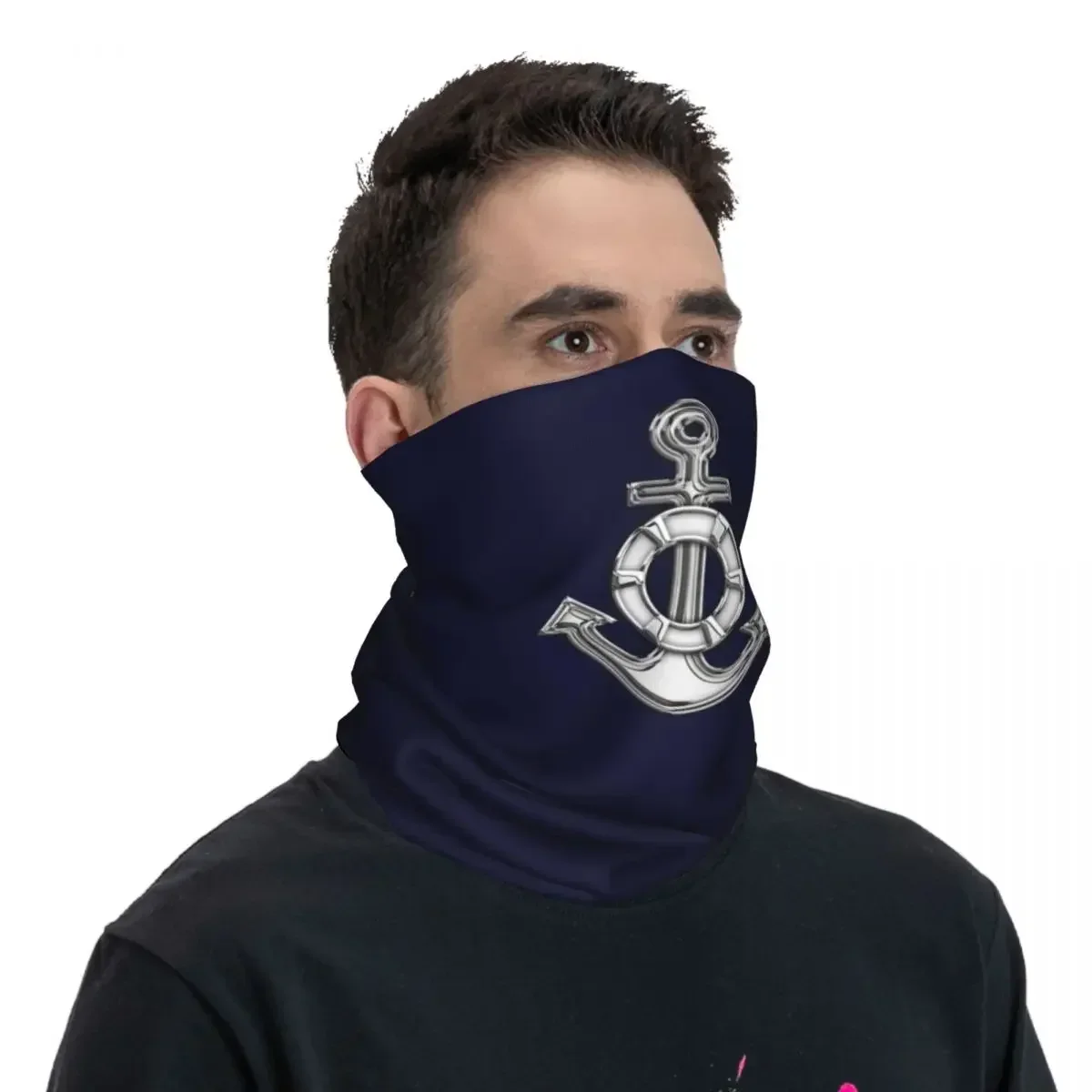 Bandana Nautical Life Anchor Applique para homens e mulheres, polainas de pescoço estampadas, bandana, lenço lavável, estilo cromado, equitação para adultos