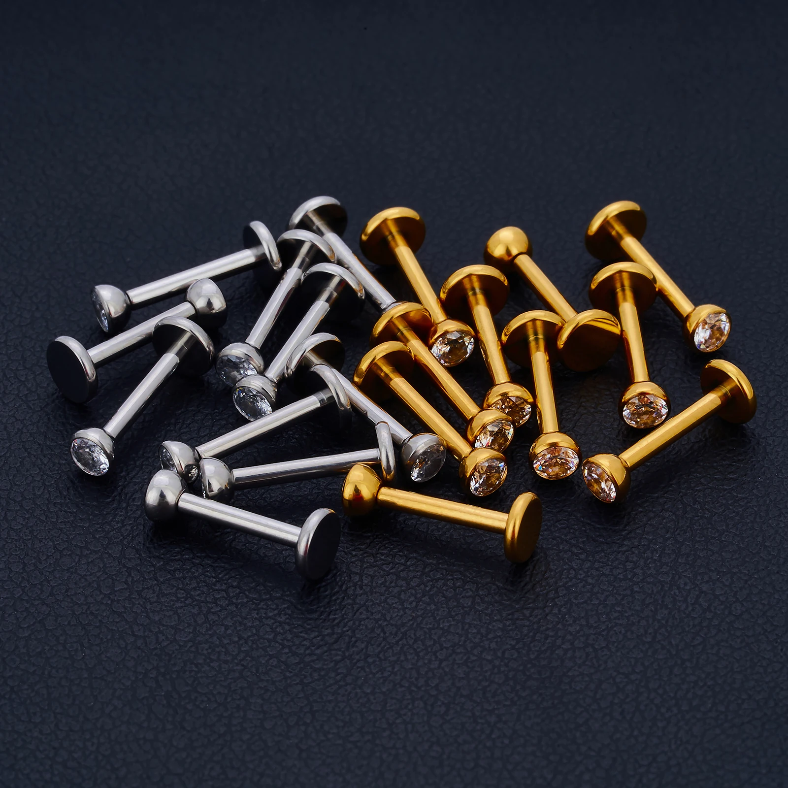 10pcs G23 Titanium Labret Piercing Lip Ring 16G Internal Thread Nose Stud Earring Tragus Helix Cartilage Piercing Women Jewelry