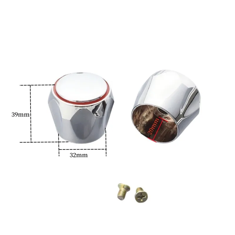 High Quality Hot Cold Tap Top Head Faucet Cover Chrome Plated Replacement Set Kitchen Bathroom Faucet Handle Universal Fittings