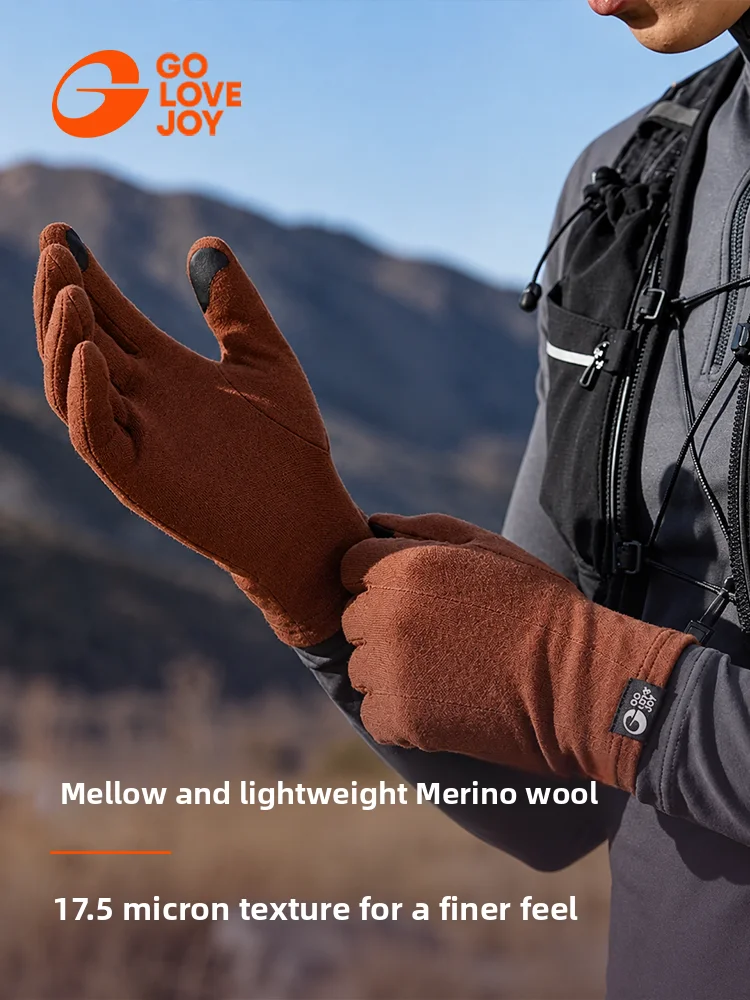 Golovejoy Merino Wool Touchscreen Gloves Men Women Cycling Thin Outdoor Riding Windproof Mountain Climbing Lightweight Comfor...