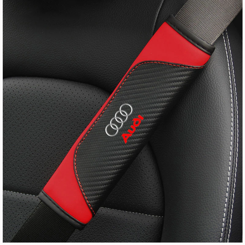

Leather Car Styling Seat Belt Cover Seatbelt Shoulder Strap Protector Pads For Audi A3 A4 B5 B6 A3 8P 8V 8L A5 A6 C6 C5 A1 A7