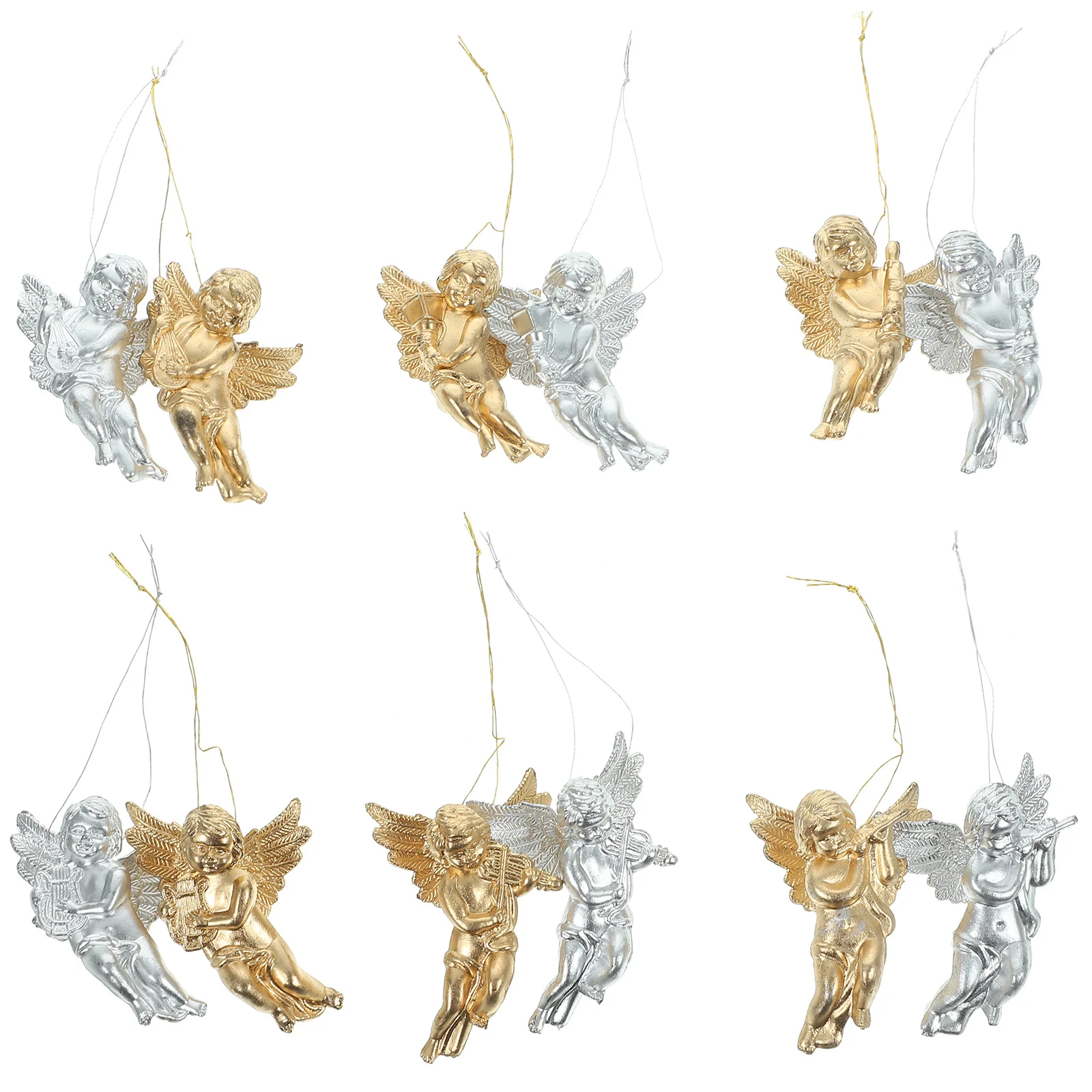 

12Pcs Xmas Tree Angels Pendants Christmas Hanging Ornaments Decoration Party Supplies Xmas Hanging Ornament Christmas Pendants