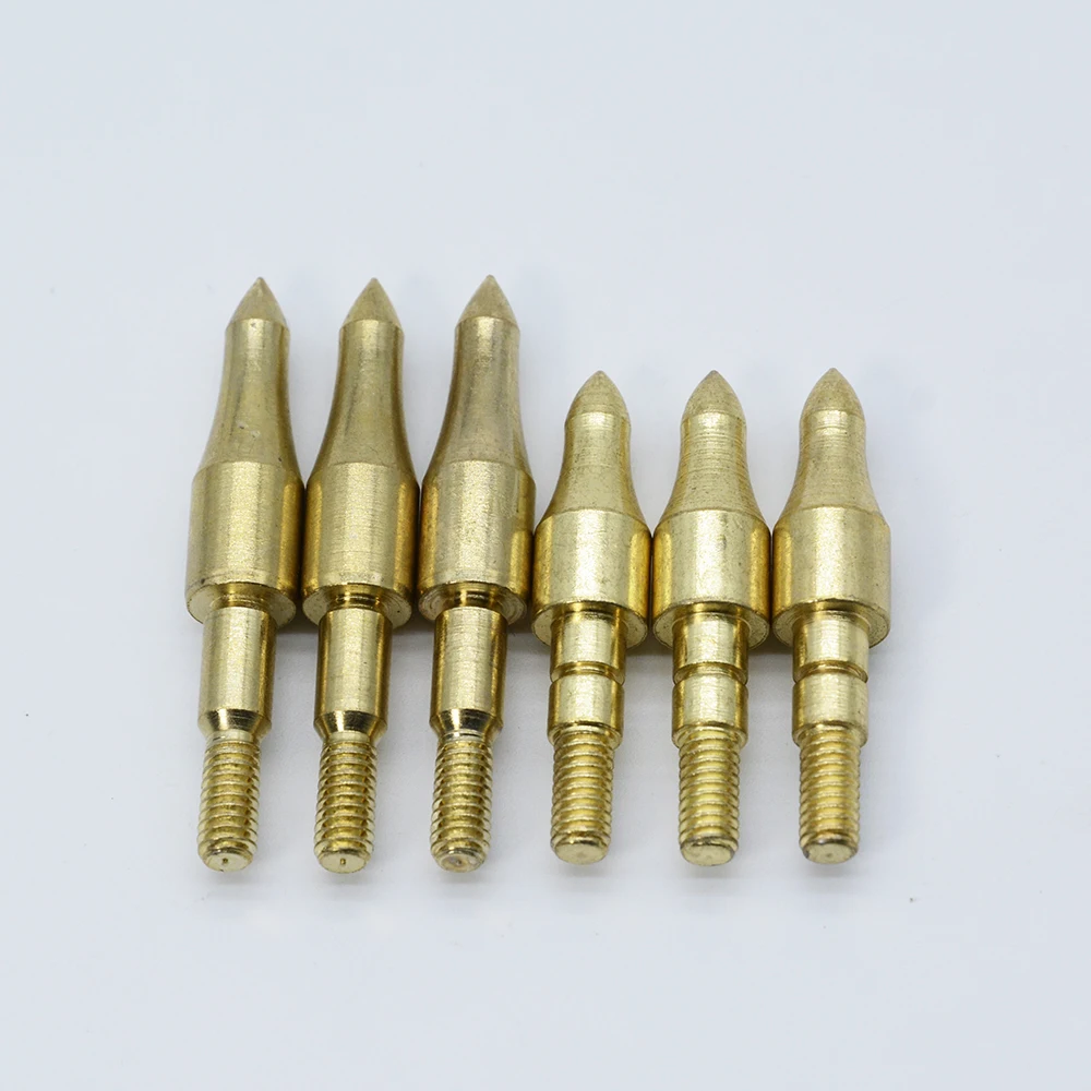 

12/24pcs Broadhead 100/125 Grains ID6.2mm Screw-in Gold Arrow Point Archery Arrow Head