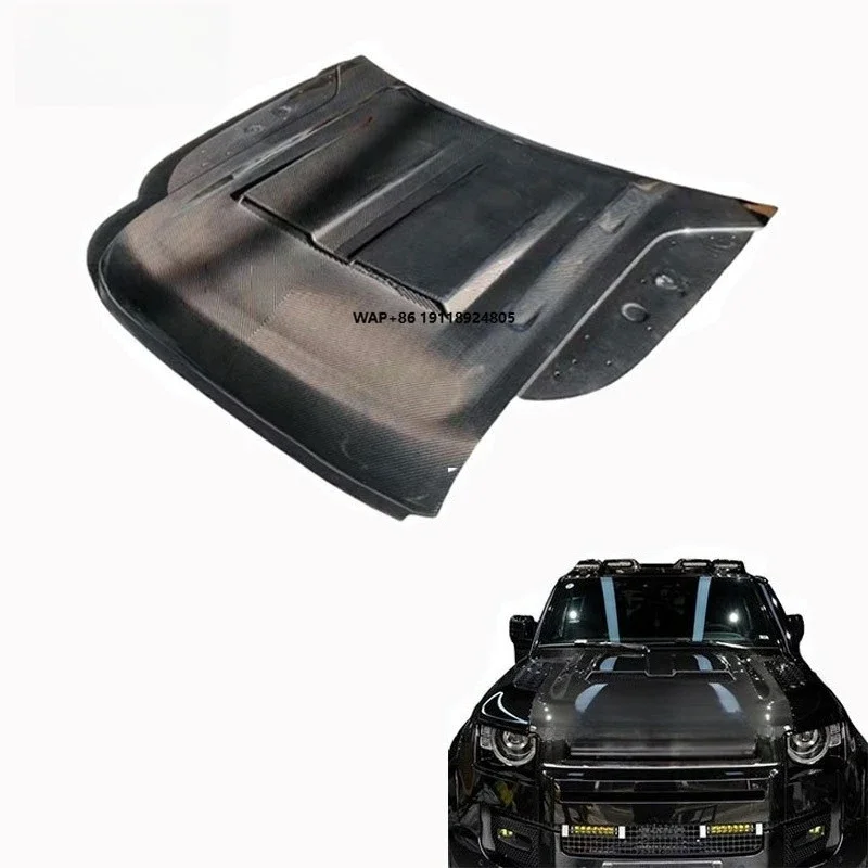 

For Defender Hood Bonnet Cover in Carbon Fiber 100/90 Design New Condition