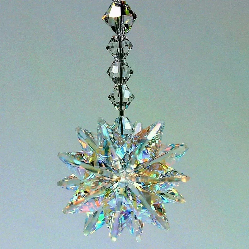 Fashion Colorful Crystal Suncatcher Prism Ornament Rainbow Maker Window Hanging Decor Home Christmas Decoration Gift