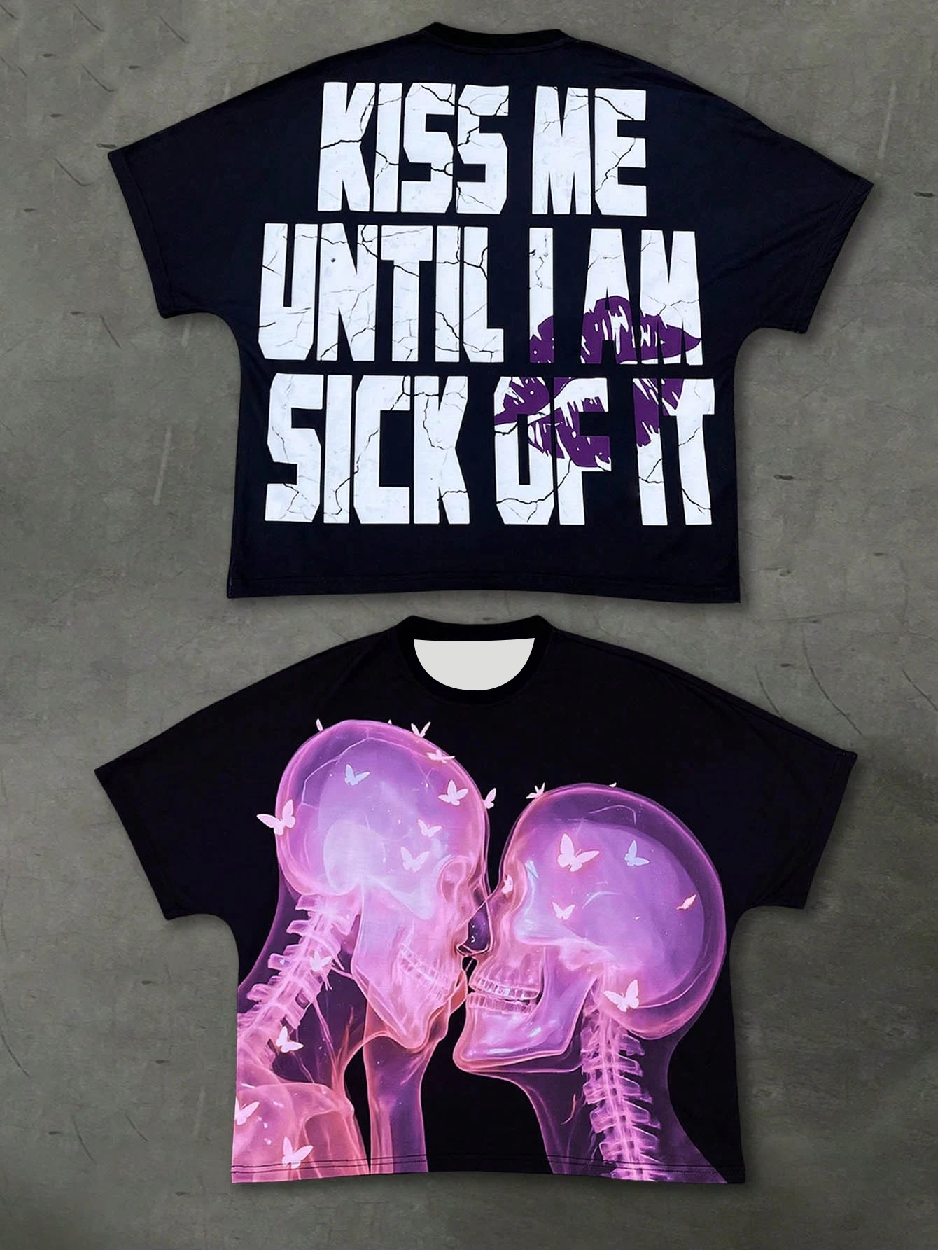 

Men's Casual Skeleton Slogan Print T-Shirt For Summer Casual Oversized Shirt Unisex Tees Tops Y2k Ladies Clothes Men's Clothing