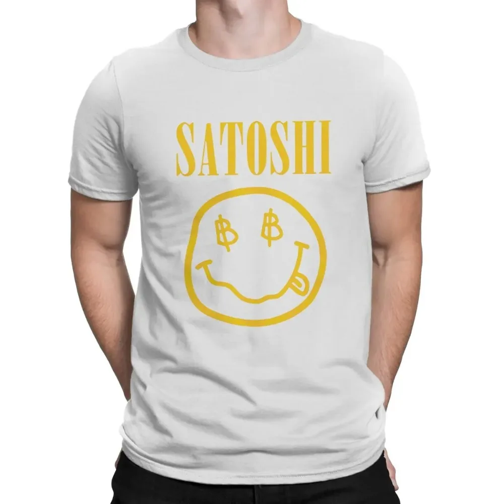 Blockchain Bitcoin Satoshi Yellow Funny Tshirt Graphic Men Tops Vintage Fashion Summer Polyester Short Sleeve Harajuku T Shirt