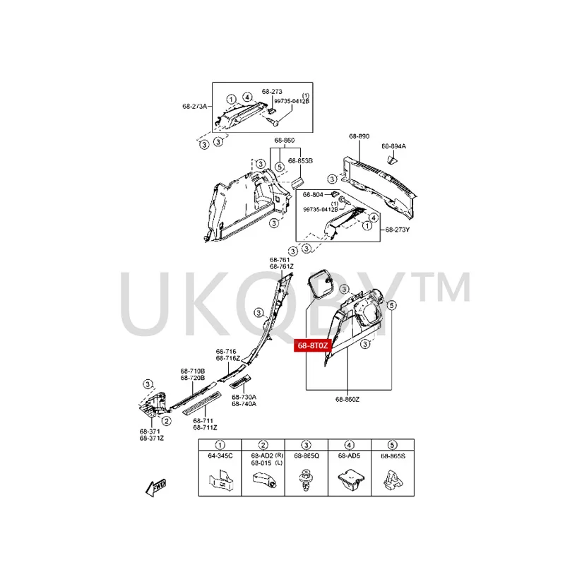 BFF9688V0 Suitable for Ma zd a Atenza Axela Tailgate cover liftback door taillight