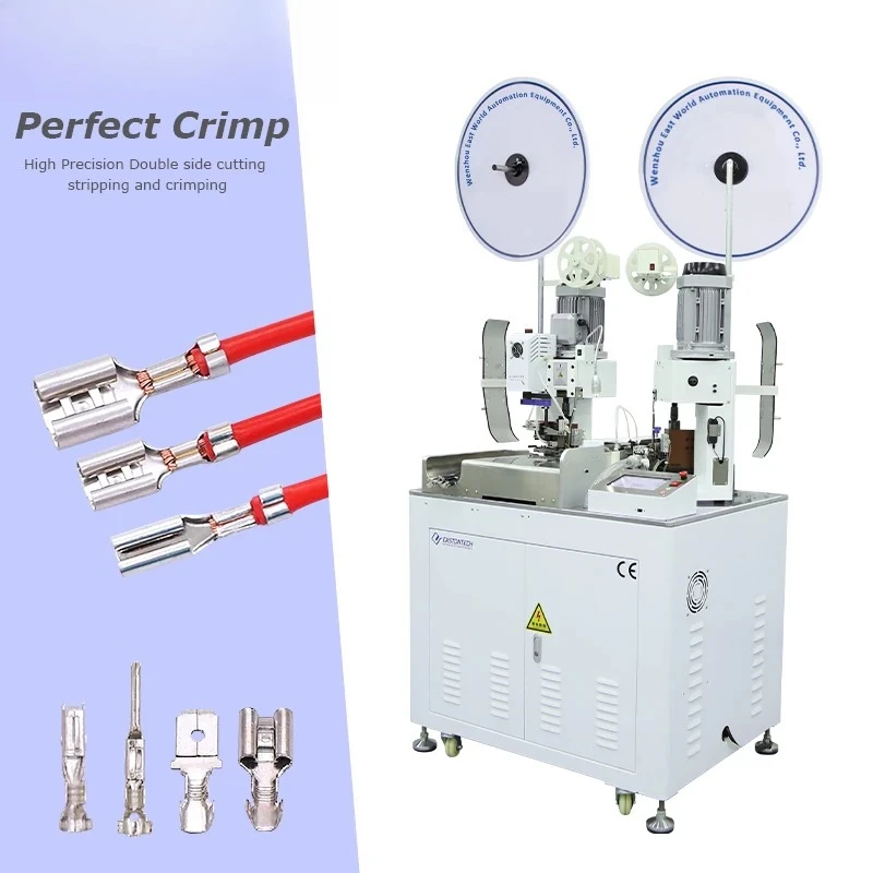 EW-8105 High Quality Fully Automatic Double Head Crimping Machine Wire Cut&strip Machine Cable Manufacturing Equipment