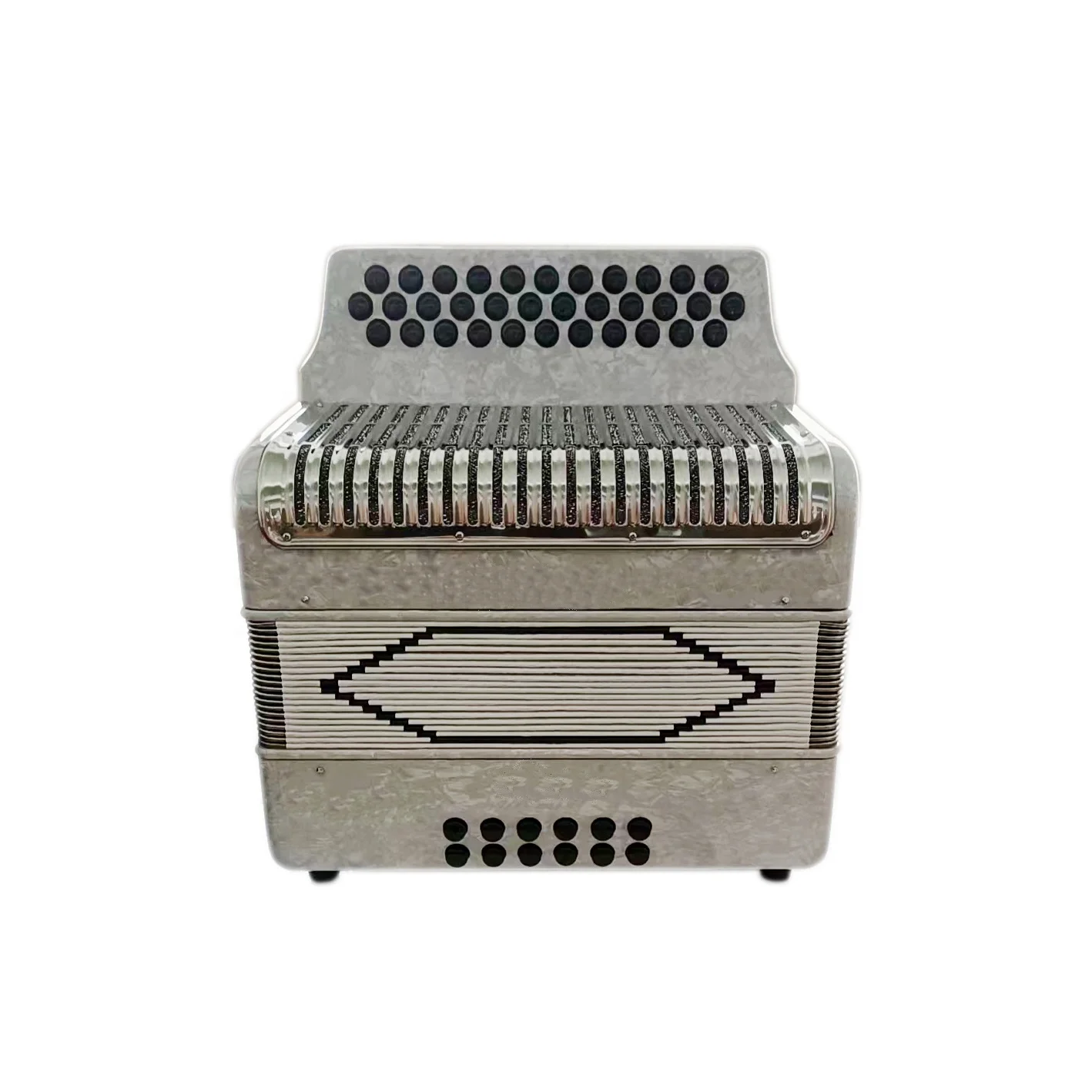 

34 Button 12 Bass Compact Style Accordion Diatonic Student Instrument White Celluloid Acordeon JB3412