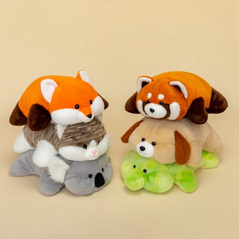 45 سنتيمتر الحيوانات الكذب ألعاب من القطيفة جميل الكرتون الثعلب الراكون الكلب القط كوالا لينة محشوة الدمى ديكور المنزل الدب النوم وسائد فخمة