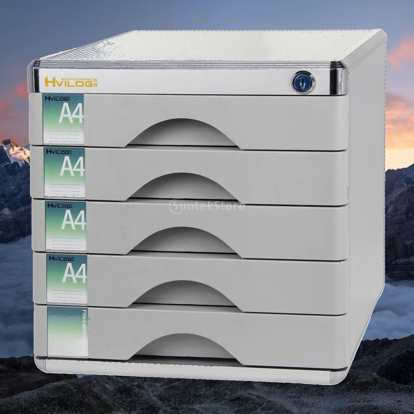 Desk Storage Organizer Cabinet Lockable File Drawers Multi Layer Desktop Filing Cabinet for Office and Home Use