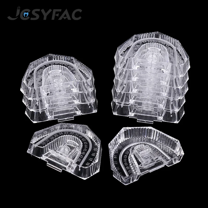 

10 Pcs Dental Transparent Disposable Mold Base Denture Tray Sectioned Base Kit For Dental Lab Tools Plastic Clear Base Box