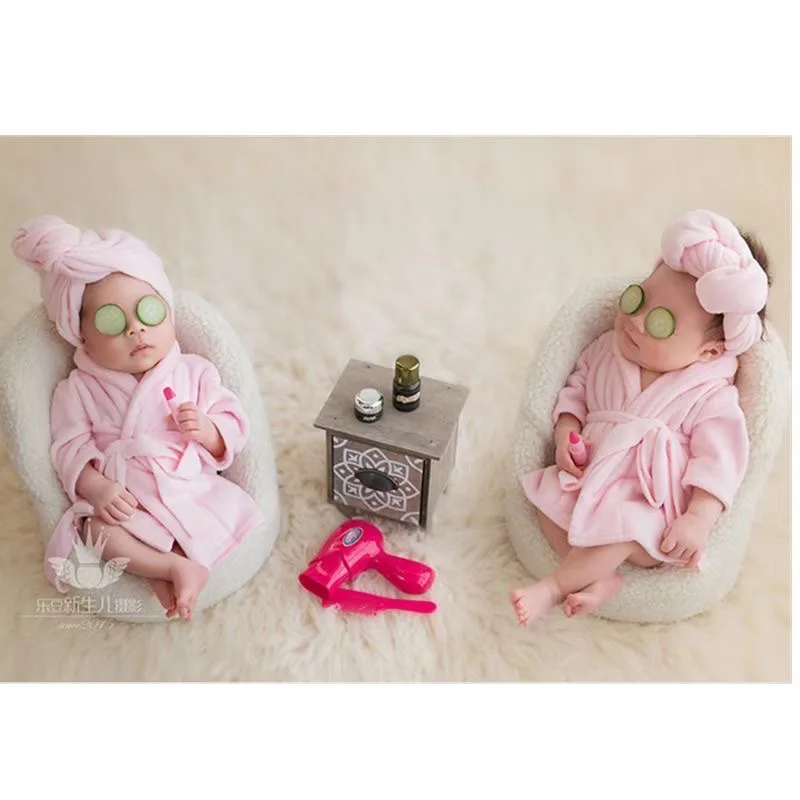 1 Set Kawaii Bathrobes Wrap Newborn Photography Props Baby Photo Shoot Accessories  Baby Photography Outfits