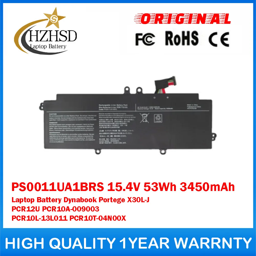 PS0011UA1BRS 15.4V 53Wh Genuine Original Laptop Battery For Toshiba Dynabook Portege X30L-J PCR12U PCR10A-009003 PCR10L-13L011