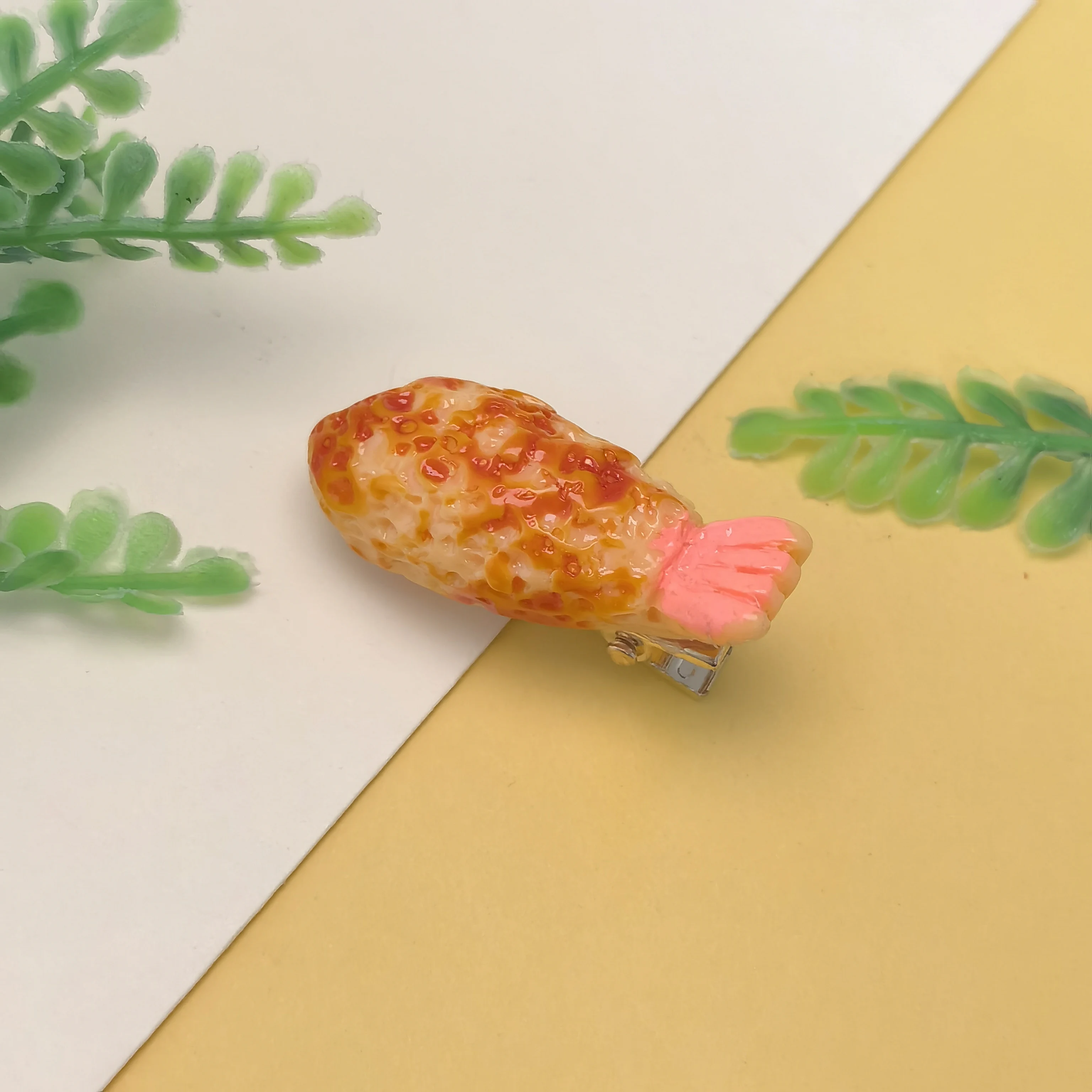 Kawaii Fried Chicken Simulated Food Hair Clip Simulation Food Hairpin Geometry Bangs Clip Girls