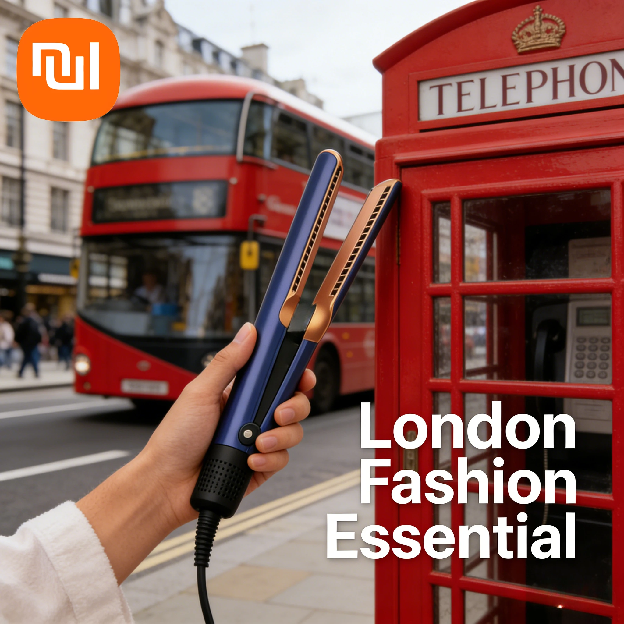 Sèche-cheveux et lisseur 2-en-1 à ions négatifs : Outil de coiffage professionnel à double usage pour cheveux humides ou secs (UE)