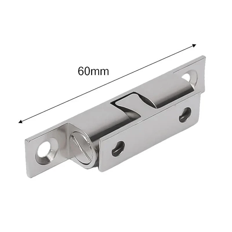 1Pc 40/50/60mm Double Ball Door Latch Spring Ball Lock For Furniture Cabinet Closet Door Adjustable Tension Latch Door Buckle