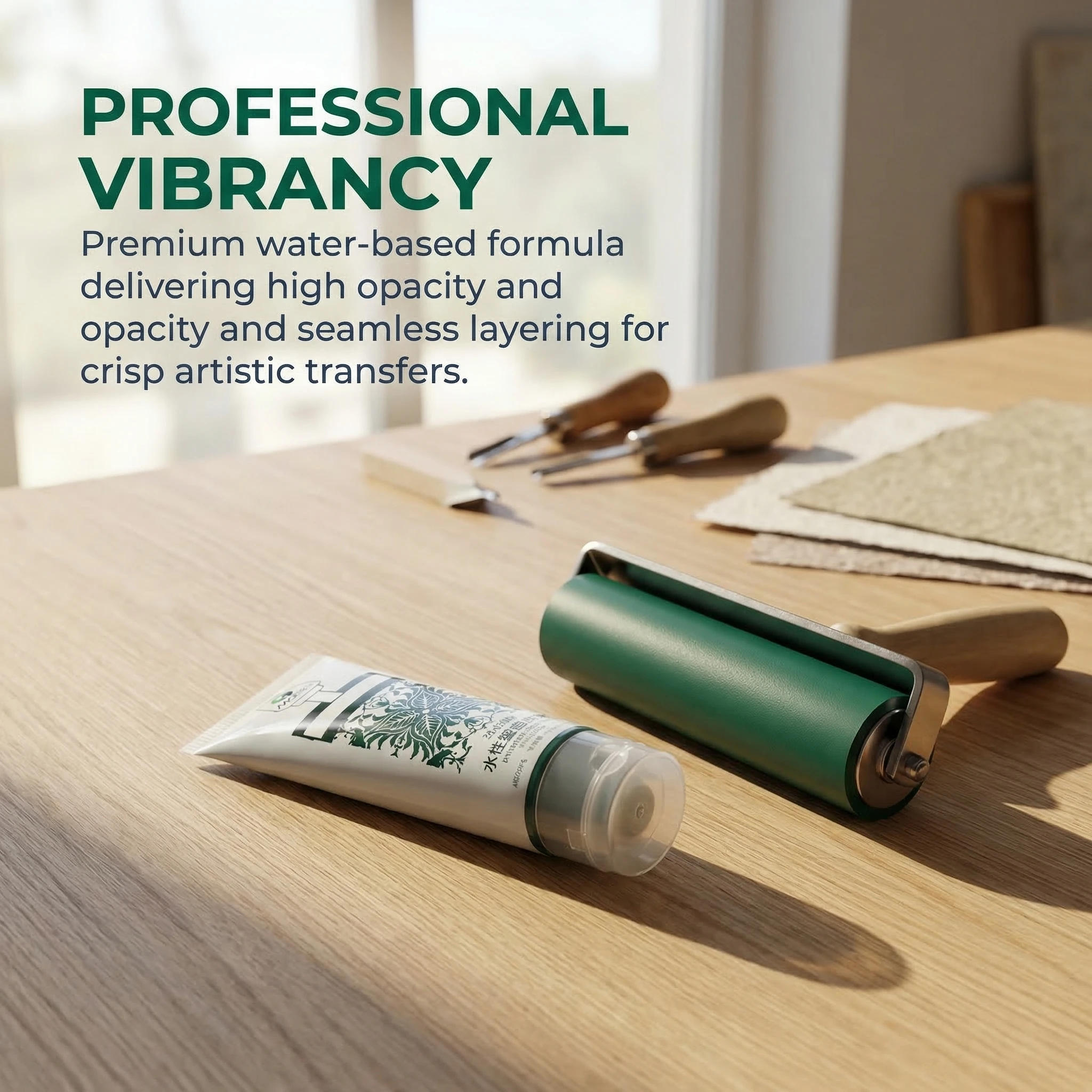 Marie's Water-based Printmaking Ink 75ml for Linoleum Wood and Soft Block Surfaces Ideal for Paper and Cardboard Printing