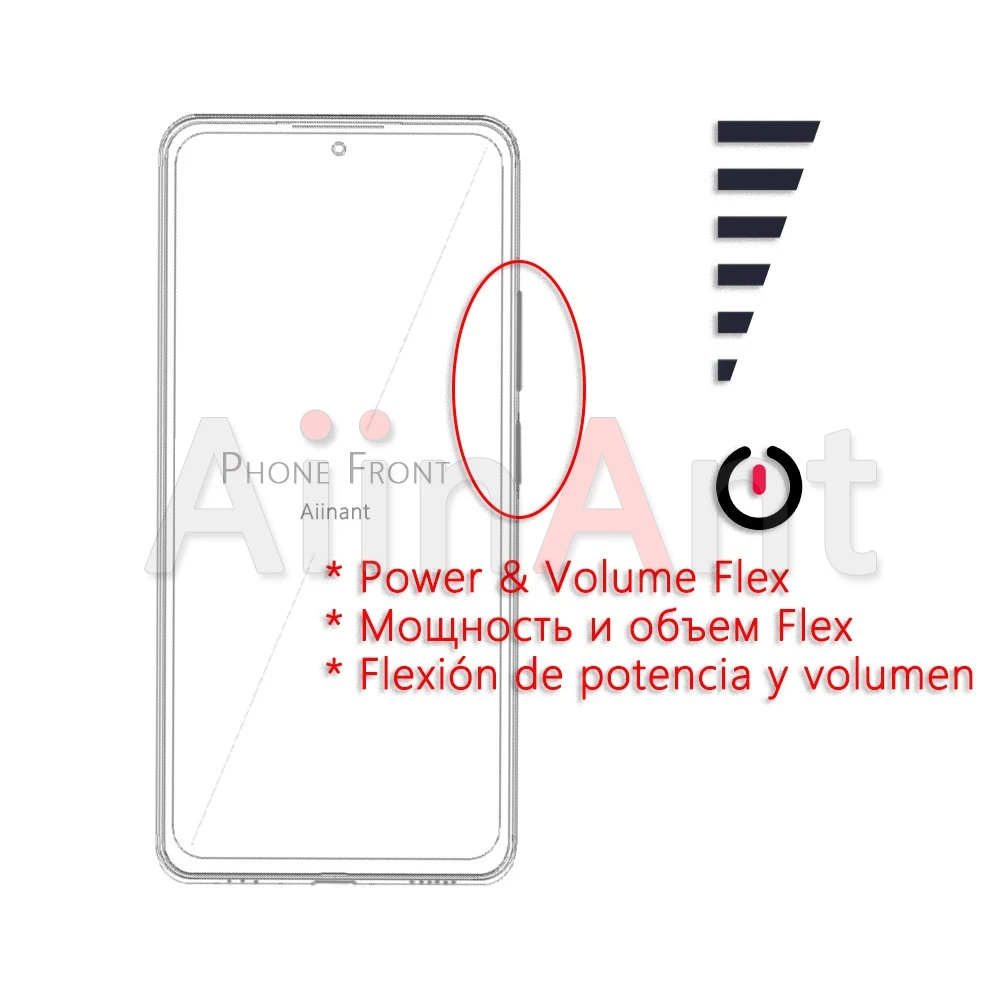 Aiinant-botón de encendido y apagado de volumen, tecla silenciosa, cinta de Control de Cable flexible para Huawei P9 P10 P20 P30 P40 Lite Pro Plus,