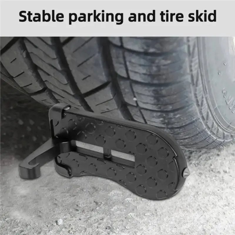 AT02-Durable Aluminum Alloy Foldable Car Door Step With Safety Hammer& Anti-Skid Wheel-Multi-Functional Roof Rack Hook