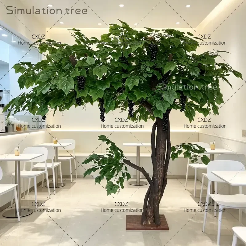 Artificial Vine Raisin Mango Peach Tree Large Fake Fruit Plant for Shopping Mall Hotel Store Stage Indoor Outdoor Decoration