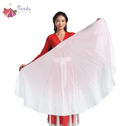 2pcs Fishbone Fan Veil Opening Stage Props Chiffon Chinese Folk Performance Gradient Color Yangko Praise Dance Flowy Large Fans