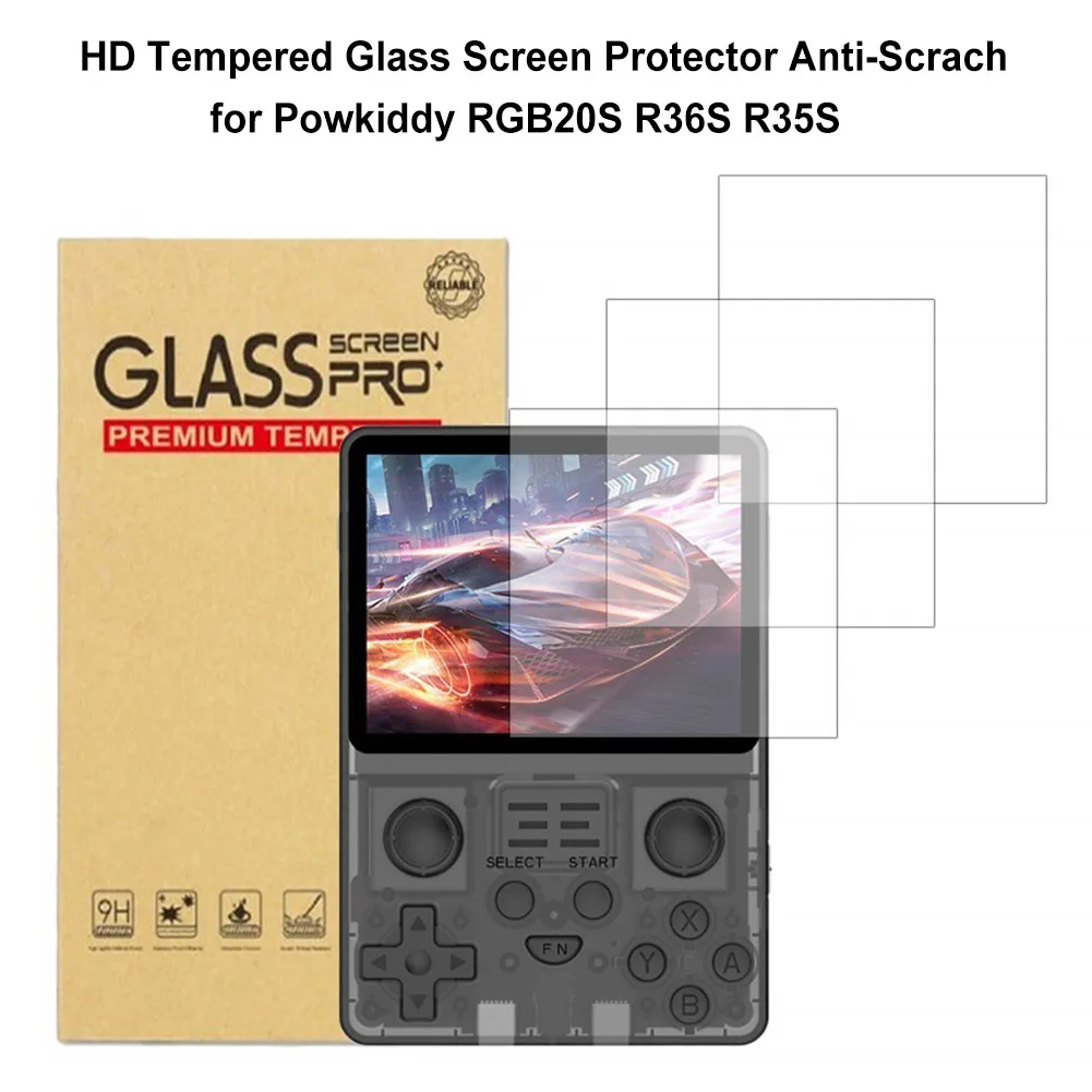 HD Screen Protector Film 9H Hardness Screen Tempered Film Anti-Fingerprint Screen Protective Film for Powkiddy RGB20S/R36S/R35S