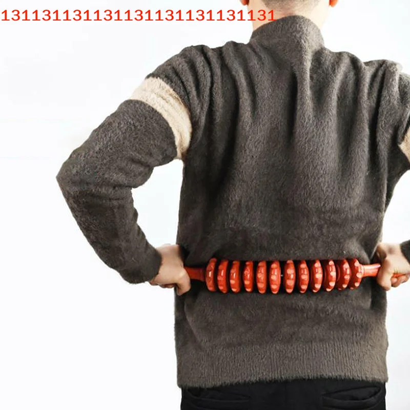 

Деревянный массажер для фасции тела с противоскользящей ручкой, рифленое снаряжение, гладкий ролик для расслабления спины, массажа, рук, ног, бедер, ягодиц