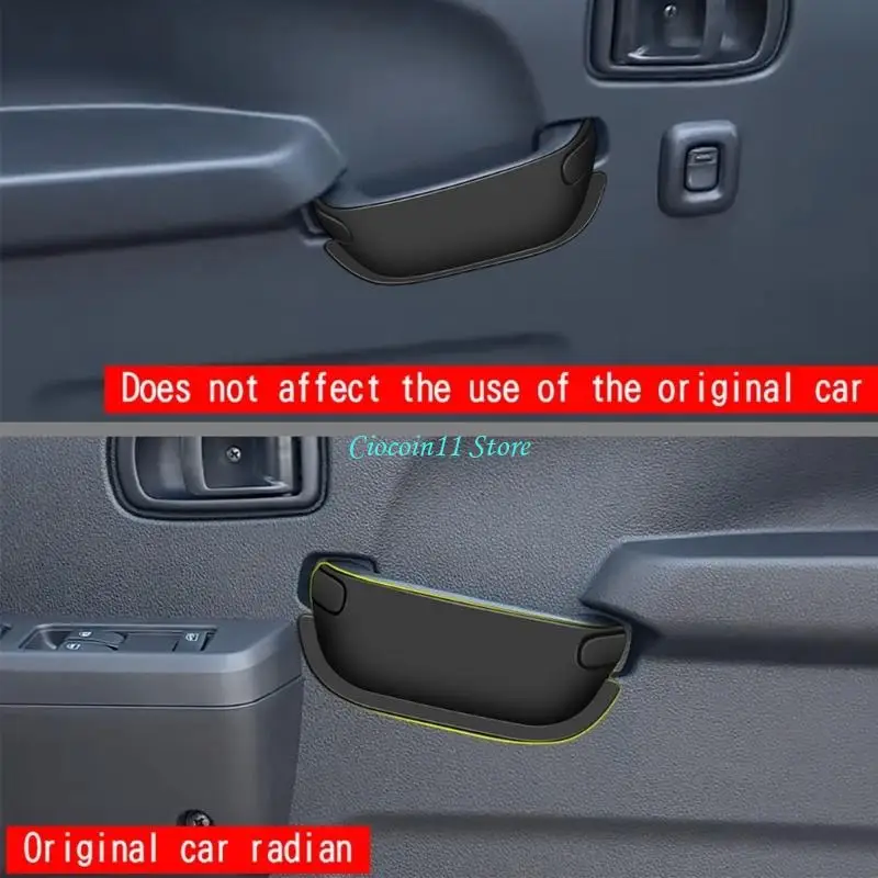 Y1UB Interior Door Handle Storage Pockets for 2021 Hijet, 2 Black ABS Open-Top Inserts That Preserve Normal Handle Access and