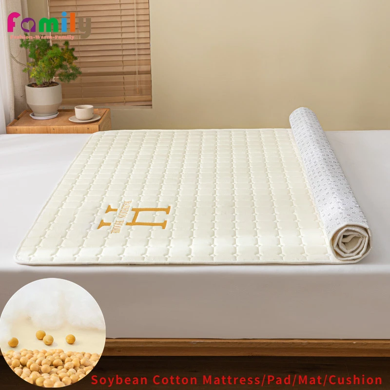 Exquisite Embroidery Foldable Mattress Dormitory Single Cushion Double Soft Mattress Home Floor Thick Sleeping Pad Tatami Mat