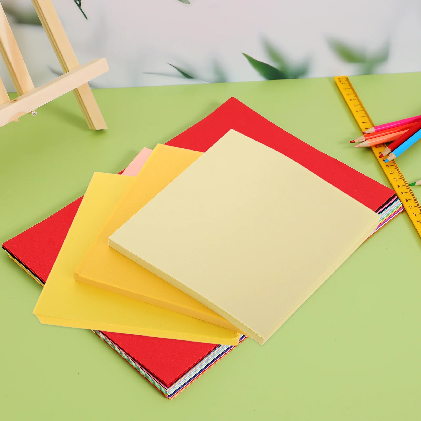 300 Blatt quadratisches Origami-Papier in Herbstfarbe, einfach zu falten, Basteln, DIY, Scrapbooking, Kunstprojekte, mehrfarbige Papierbögen