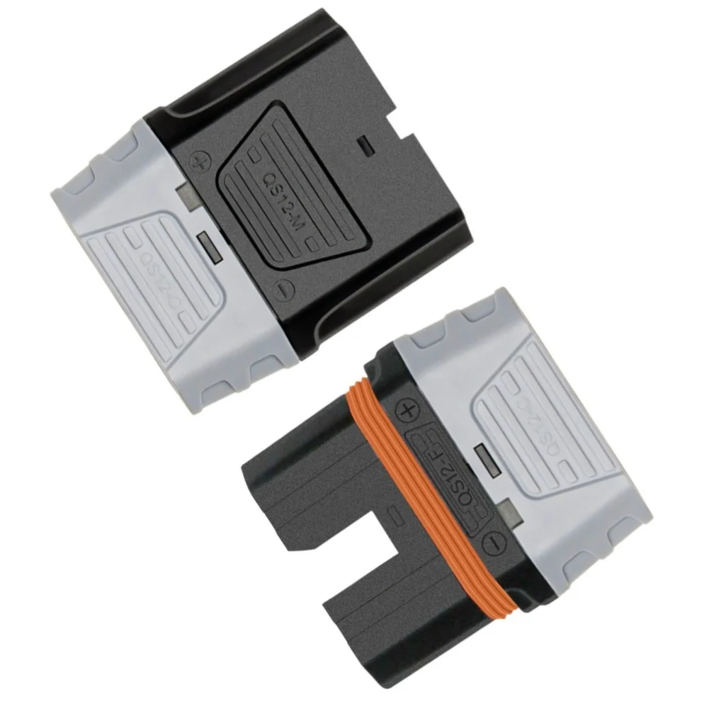 QS12 Lithium For Battery Connectors 1 Pair 250A 500V Anti-Spark with Gold Plated Copper Contacts and PA Housing