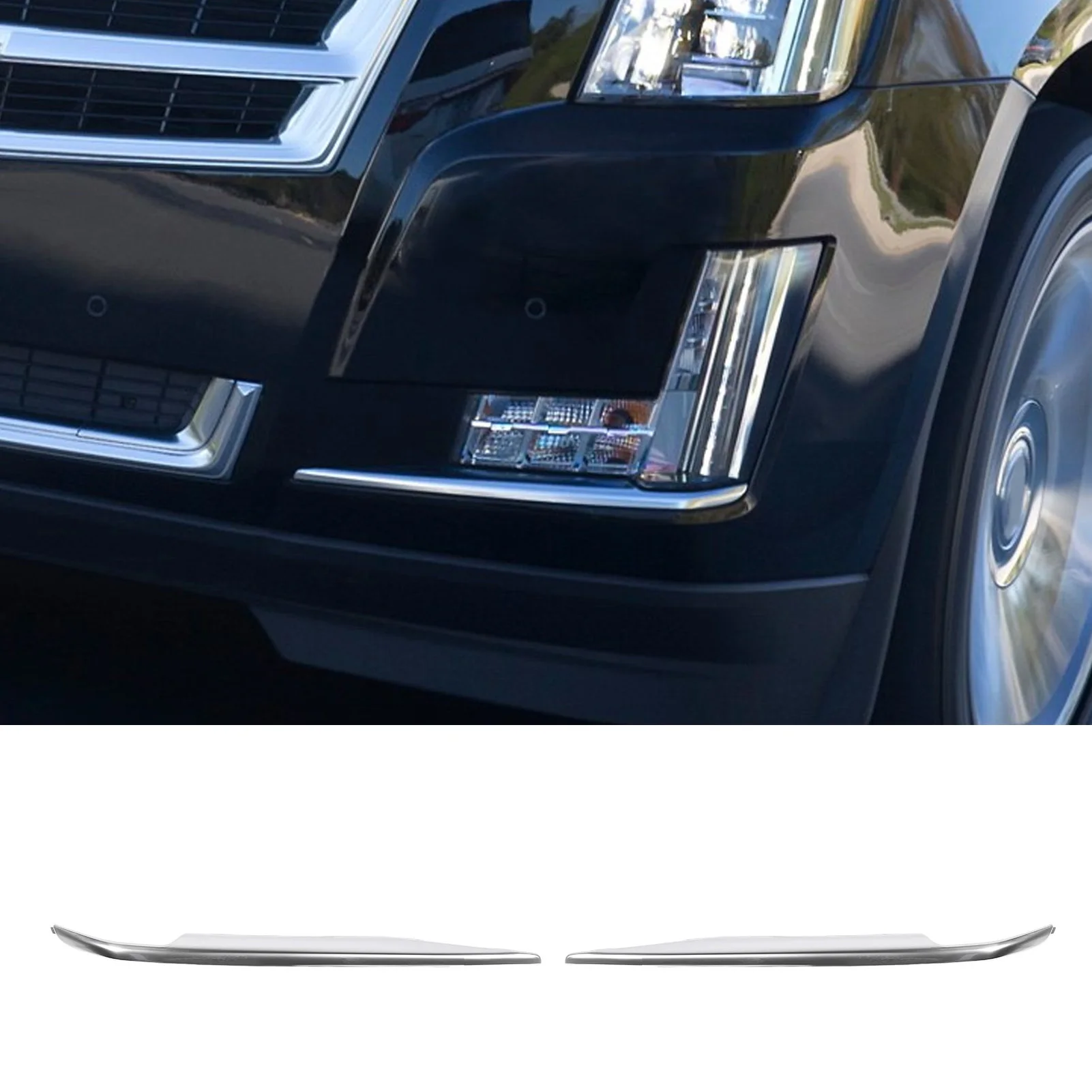 

Fog Light Bezel Fog Light Molding Front Bumper Fog Light Trim High Strength ABS Chrome Front Fog Lamp Cover Moulding Strip