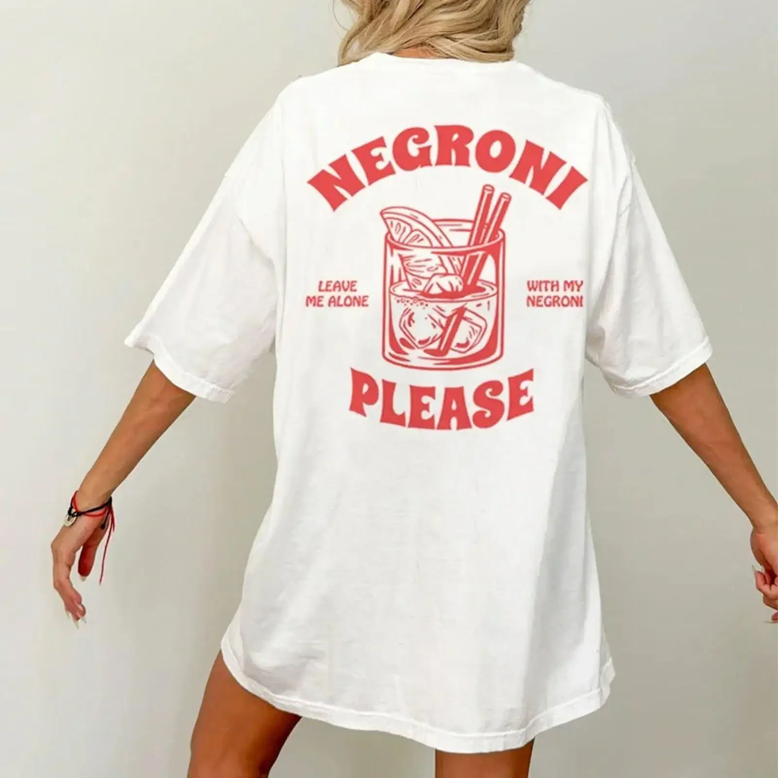 Negroni Cocktail T Shirt Funny  vintage Washed streetwear Casual Soft designer clothes Comfortable Top For Everyday Wear homme