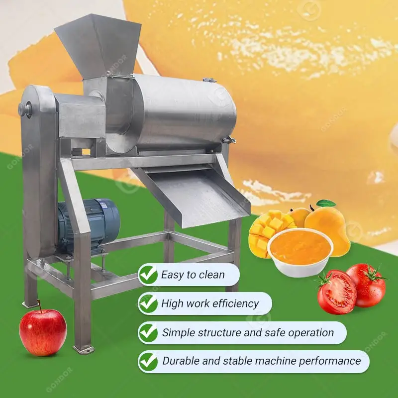 Industrial Vegetable Mango Pineapple Jam Puree Make Passion Fruit Machine Pulp Extractor Cherry Pulper