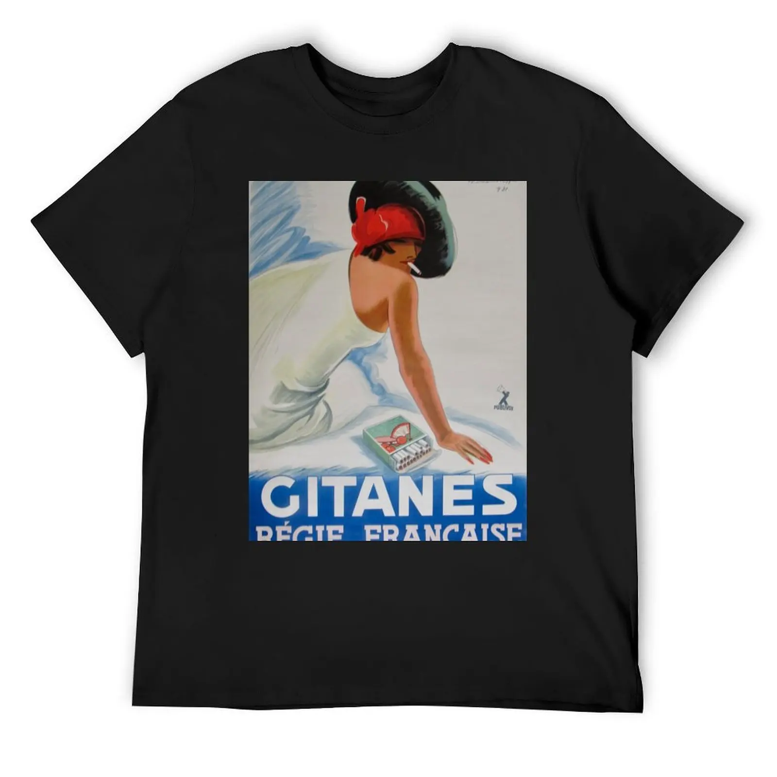 Gitanes Cigarettes Vintage T-Shirt plain anime mens t shirt graphic