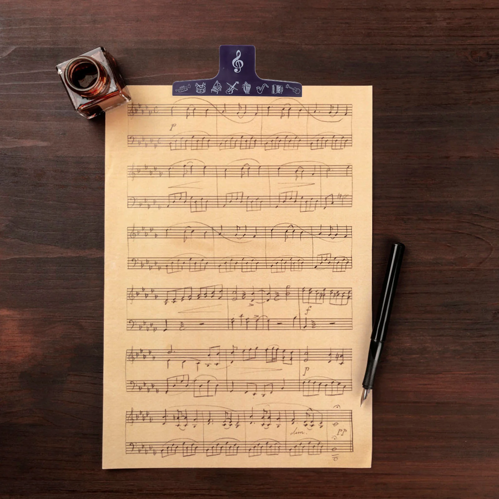 

2 Pcs Music Sheet Holder Clip for Guitar Piano Score Book Page Violin Adjustable Tension Wear Resistance Practical Long Use