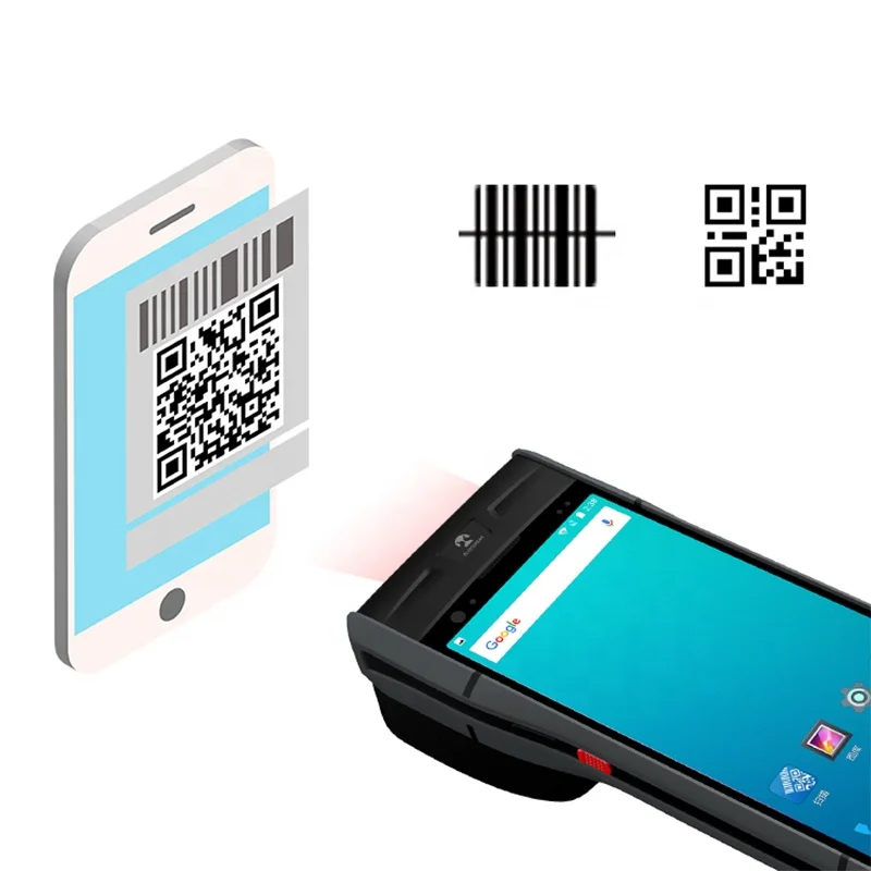 Blovedream S60 Robuster industrieller Android-Handheld-Honeywell-Scanner, Lagerbestand, mobiler Computer-PDA mit 58-mm-Thermodrucker