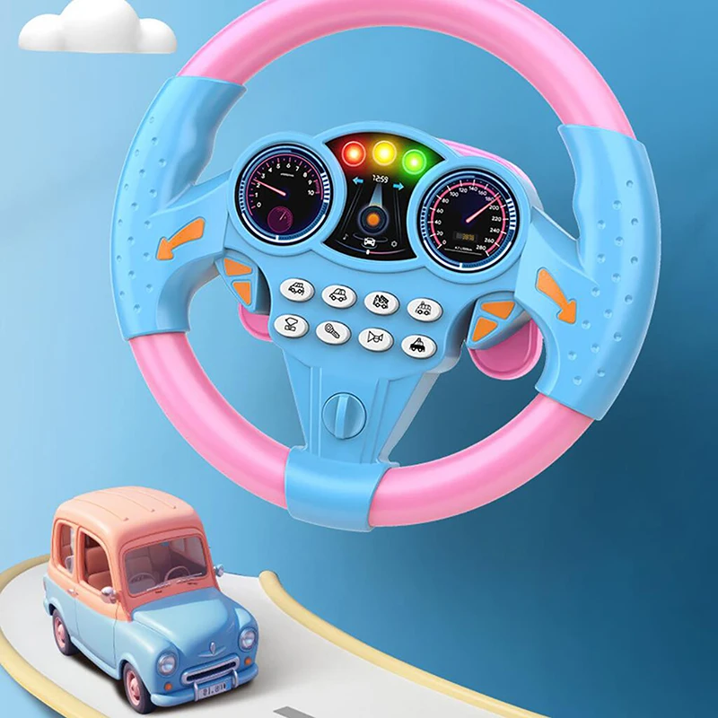 Jouet électrique simulant la conduite de voiture, volant sonore, éducation itude pour enfants, chariot poussoir, accessoire vocal de conduite, 1 ensemble