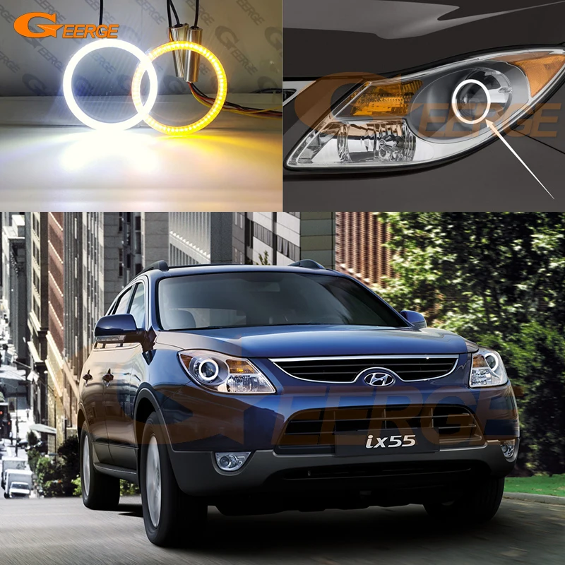 

For Hyundai Veracruz Ix55 2007 2008 2009 2010 2011 2012 Ultra Bright SMD LED Angel Eyes Halo Rings Kit Day Light