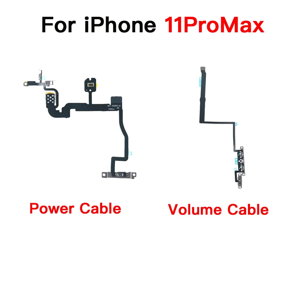 Volume Button Flex Cable For iPhone 11 Pro X XR XS Max Power Button With Flash Light Microphone Flex Replacement