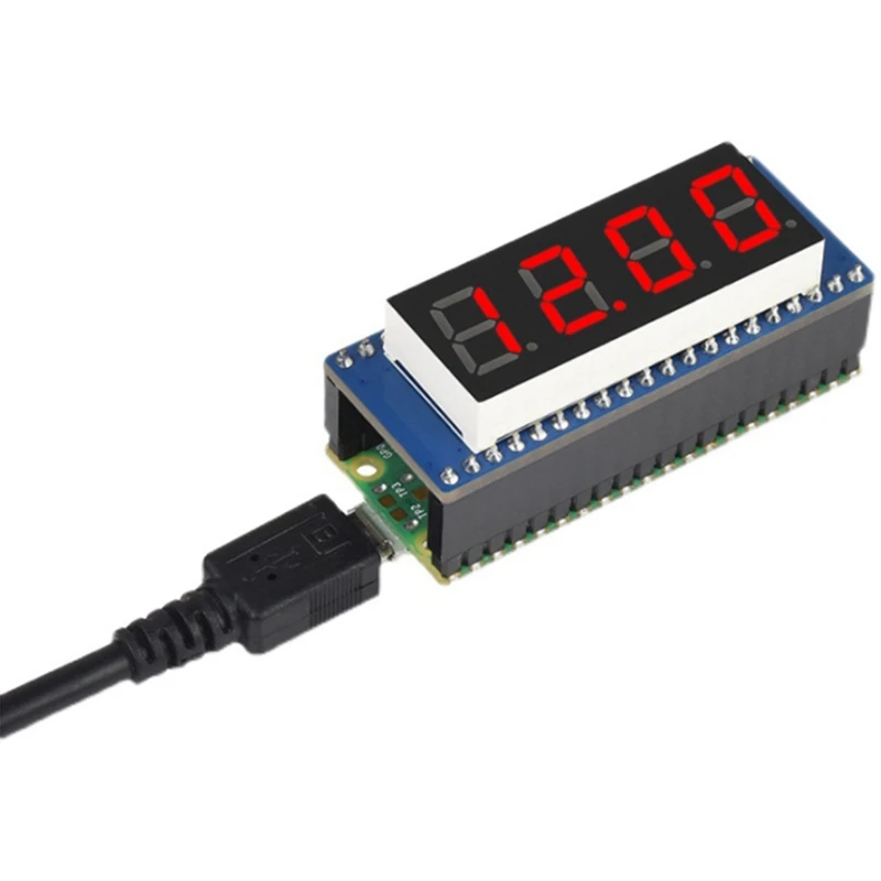 AU67-4-cijferige 8-segmentdisplaymodule voor Raspberry Pi Pico, ingebedde 74HC595 driver, SPI-compatibel, gemakkelijk te rijden