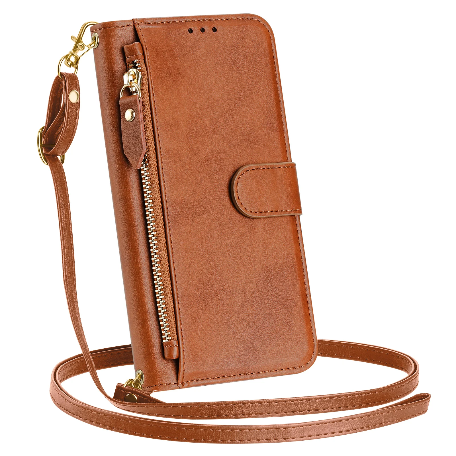 Zipper Shoulder Wallet Case For Huaewi Honor X50 X50i X40 X40i X30 X 30i Crossbody Leather Lanyard 7 Card Slots Book Flip Cover