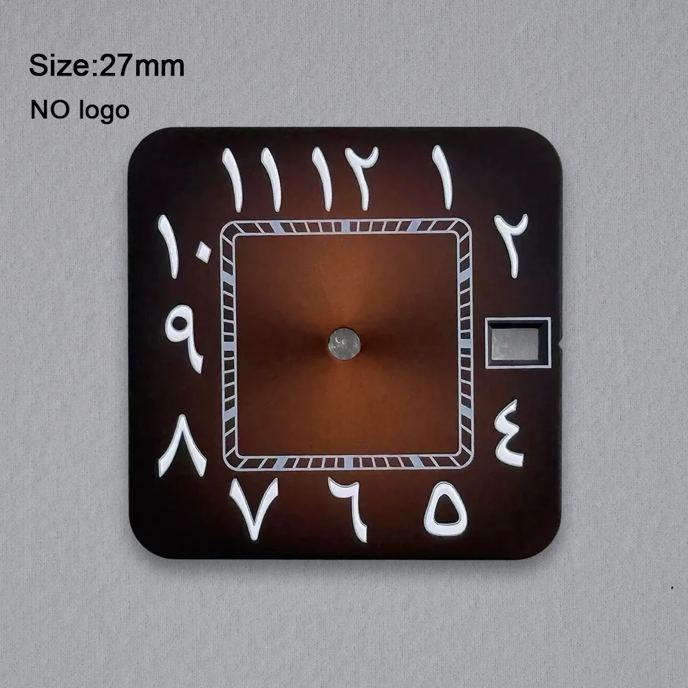 No Logo 27mm Arabic Square Blank Dial For NH35 Movement No Luminous Custom Logo Watch Dials Hands Accessories Repair Tools